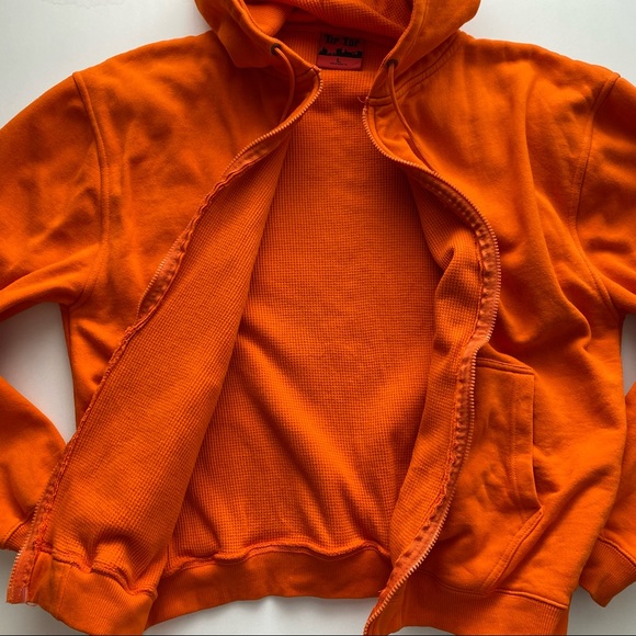 TIP TOP Orange Zip-Up Light Hoodie Jacket Size L - Picture 10 of 11